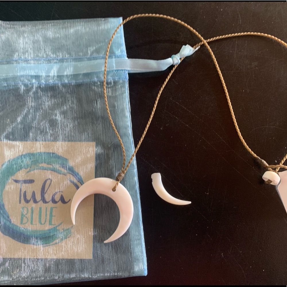 Tula Blue mother of pearl crescent
